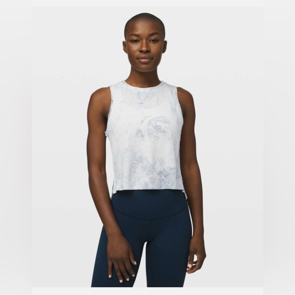 LULU🍋 Women's Sleeveless Top - White Marble